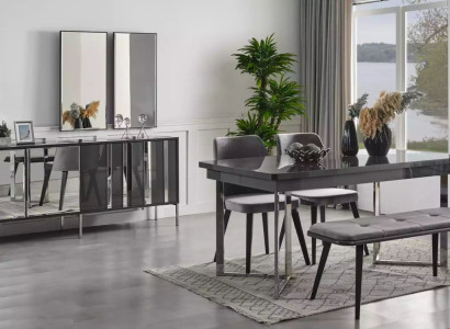 Complete Set Dining table 4x Chairs Dining room Set Ess Group Sideboard 8pcs